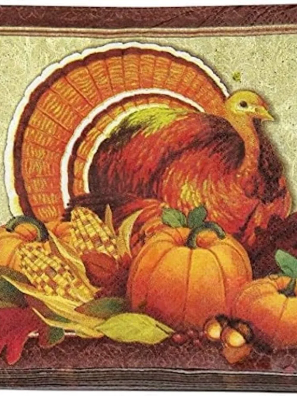 16 Count Thanksgiving Turkey Paper Napkins - Fall Harvest Cocktail Dessert 5x5